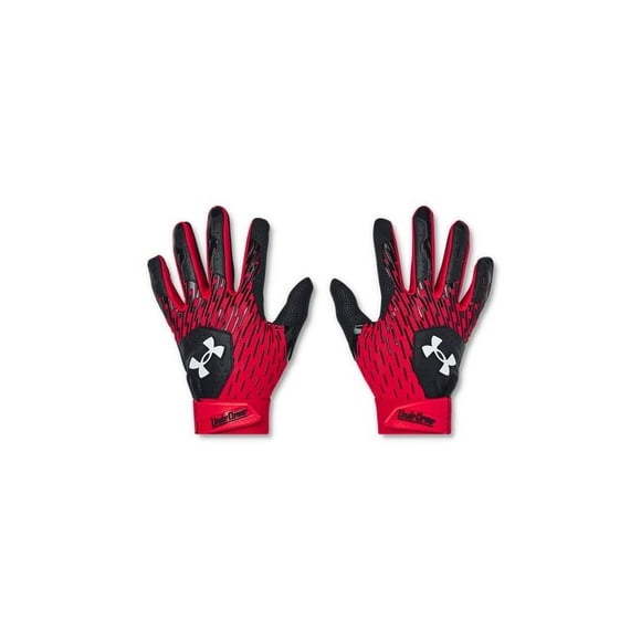 Guantes de béisbol Under Armour Clean Up para niños y jóvenes, negro/rojo