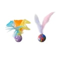 thumbnail image 5 of Interactive Cat Toy Ball with Feather, Bouncy Elastic Kittens Toy for Indoor Cats, Play Chew Toy for Boredom & Teeth Grinding, Easter Pet Supplies Multicolor, 5 of 5