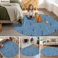 thumbnail image 6 of Navy Blue Ombre 8' Round Area Rug, Farmhouse Stripes Modern Abstract Art Washable Non-Slip Large Circle Rugs for Living Room Bedroom, Soft Low Pile Rug Carpet for Dining Room Kitchen Farmhouse, 6 of 9