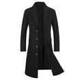 thumbnail image 5 of INSPIRE CHIC Men's Coats Single Breasted Lapel Collar Long Sleeve Back Slit Outerwear Coat XL Dark Black, 5 of 7