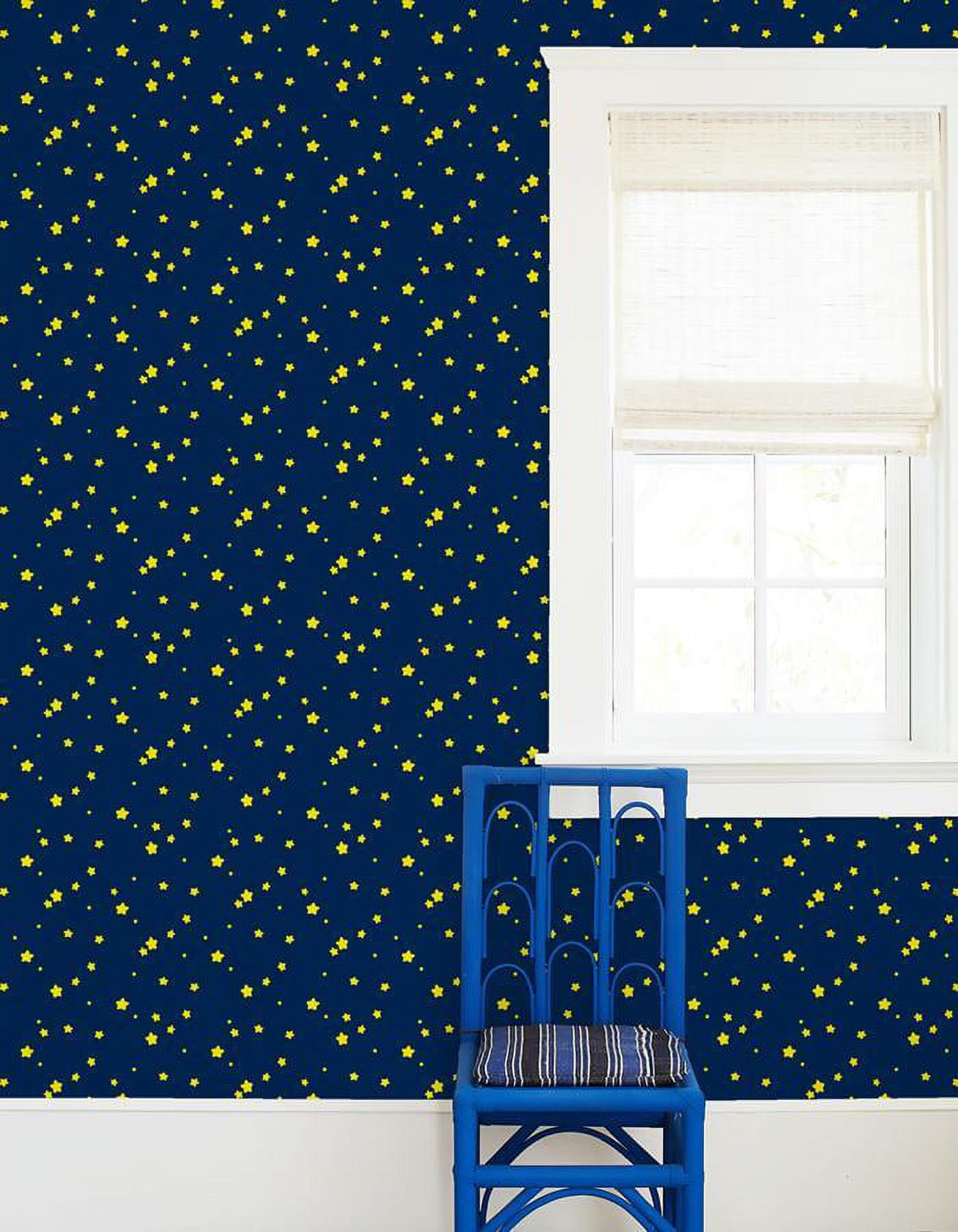 Shooting Stars Removable Vinyl Wallpaper by Barbie - Midnight