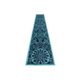 thumbnail image 4 of 2' x 13' Turquoise Blue Floral Rectangular Rug Runner, 4 of 6