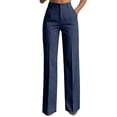 thumbnail image 3 of MaFYtyTPR Women's Striped Business Casual Dress Pants Fashion Stretchy Comfortable Straight Leg Pants Regular Fit Work Wear Z-Navy M, 3 of 7