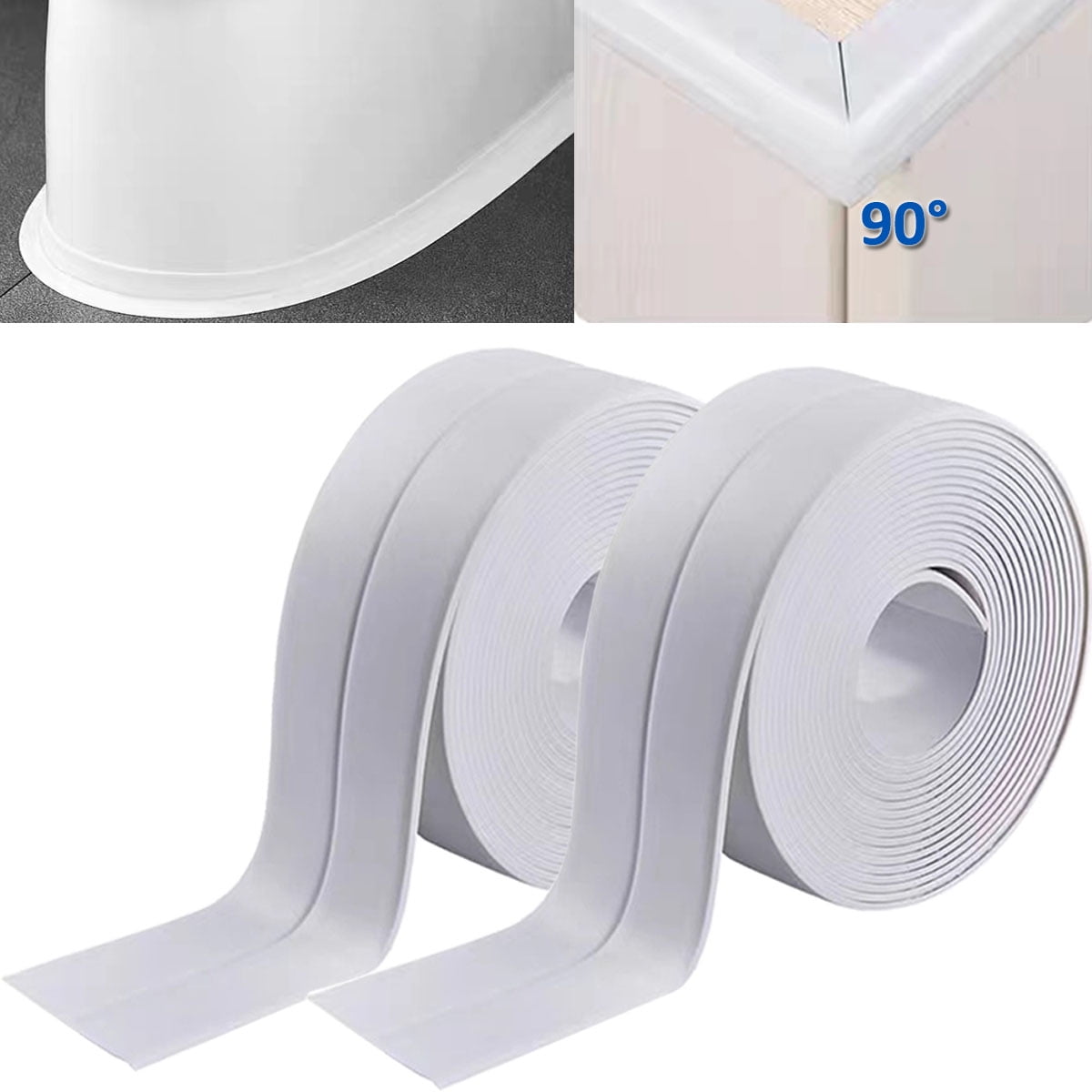 Bath Kitchen Caulk Tape Sealant Strip, PVC Self Adhesive Waterproof