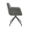 thumbnail image 4 of Noah Dining Room Accent Chair in Charcoal Fabric and Brushed Stainless Steel Finish, 4 of 7
