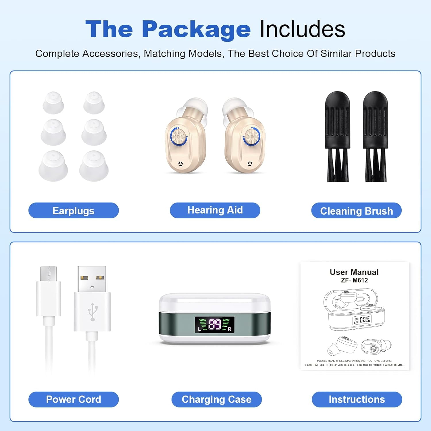SUWU Hearing Aids for Seniors with digital Displays,Wireless Hearing Aids with Adjustable Volume,Invisible Hearing Amplifier with Noise Reduction with Large Capacity Battery Charging Case