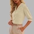 thumbnail image 2 of Zedker Dressy Tops for Women Business Casual Tops Summer Work Blouses 3/4 Sleeve Button Down Shirts Trendy 2026, 2 of 6