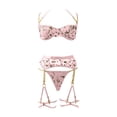 thumbnail image 5 of Gibobby Conjunto de lencería Sexy Bragas de satén para mujer, sexy, con costuras de cinta, sin espalda, lencería erótica(Rosa, XG), 5 of 5