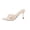 White, variant on Women's Bow Kitten Mules Sandals Open Toe Slip On Non-Slip Stiletto High Heel Dress Shoes Daily Wedding Party Casual Slides