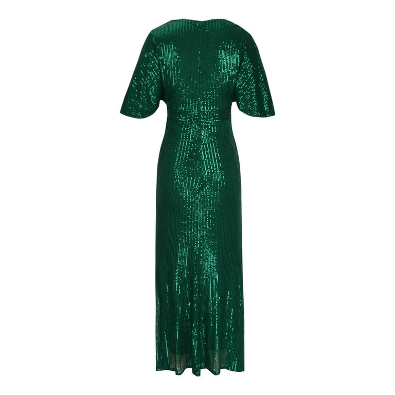 green glitter wrap dress YOURS LONDON Plus Size Green Glitter Wrap Maxi Dress