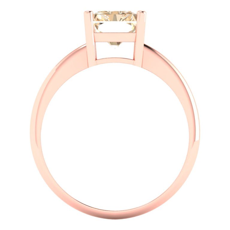 Clara Pucci 2.28 Ct Princess Cut Moissanite 14k White Gold Solitaire With Accents Wedding Bridal Engagement Promise Ring Band Set - Product Details