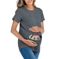 thumbnail image 4 of DYMADE Womens Summer Breathable Casual Cartoon Baby Print Short Sleeve Round Neck Pregnancy Maternity T-Shirts, 4 of 4