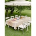 thumbnail image 4 of Outdoor Tablecloths with Umbrella Hole & Zipper, Yellow Summer Coastal Tablecloth Rectangle 60x84 Inch, Modern Ocean Waves Starfish Shell Waterproof Table Cloth, Patio/Pool/Picnic Table Covers, 4 of 8