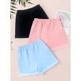 thumbnail image 4 of ATOGUTA 3-Pack 4-10 Years Girls Workout Shorts Kids Summer Elastic Waist Wide Leg Casual Sports Shorts Multicolor, 4 of 5