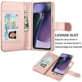 thumbnail image 5 of Takfox Moto G Stylus 5G 2023 Case, for Motorola Moto G Stylus 5G 2023 Wallet Case, PU Leather w Credit Card Holder Flip Cover [9 Card Slots][Kickstand] Magnetic Detachable Hard Case & Strap-Rose Gold, 5 of 8