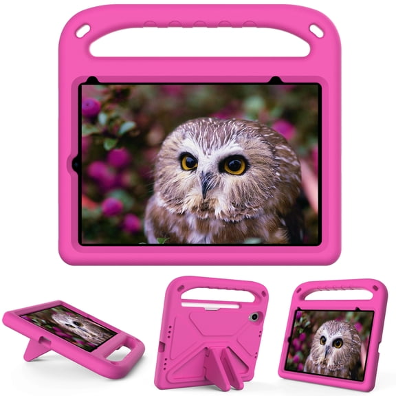 Dteck Kids Case for iPad mini (A17 Pro) 2024 8.3 inch ,Shockproof EVA Case Kickstand Handle Back Cover for iPad mini (2024), Rose