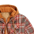 thumbnail image 4 of Plus Size Jackets for Men Clearance Plaid Flannel Jacket Winter Coat Classic Trucker Jackets with Hood, 4 of 5