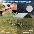 thumbnail image 4 of 120"X40"x40"/160"×40"×40" Metal Chicken Coop, Heavy Duty Walk-in Chicken Runs with Anti-UV Cover & 3 Doors, Portable Outdoor Poultry Cage - Large Backyard Farm Playpen, Exercise Pen for Animals, 4 of 9