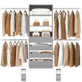 thumbnail image 4 of Homieasy 4-9 Ft Adjustable Wooden Closet Organizer System with 4 Drawers, 4 Hanging Rods & Shelving Towers - Heavy Duty Walk-in Wardrobe Rack, Space-Saving Design, Easy Assembly,Gray, 4 of 8