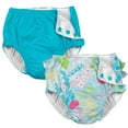 thumbnail image 1 of i play Baby and Toddler Snap Reusable Swim Diaper - Aqua and Coral Reef - 2 Pack, 1 of 7