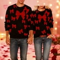 thumbnail image 2 of Erwazi Valentine's Day Sweatshirt Matching Style for Couples Print Long Sleeve Crewneck Pullover Tops, 2 of 9