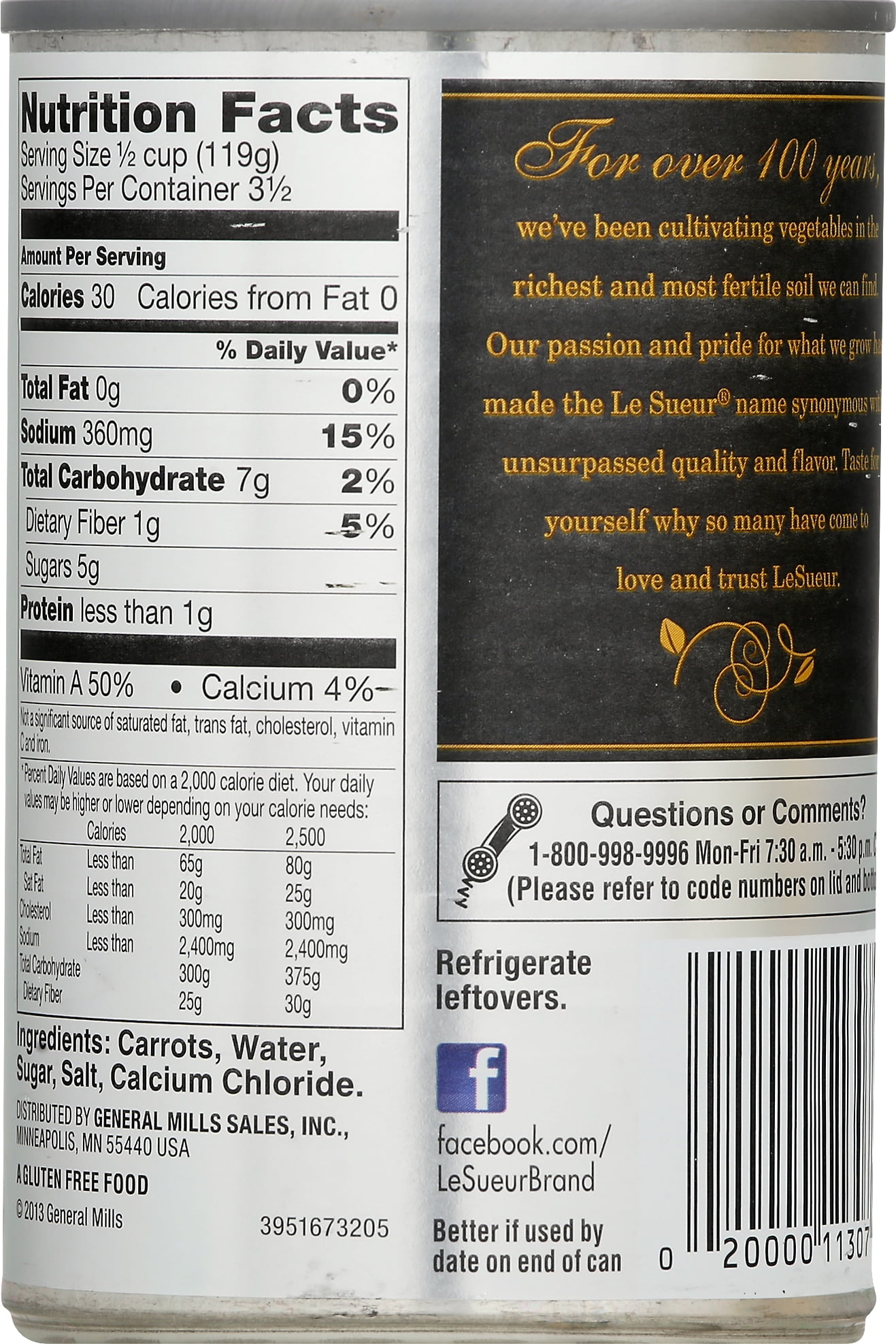 Le Sueur Whole Tender Baby Carrots 15 oz Can (Pack of 6)