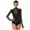 Black, variant on Womens Rhinestones Mesh Long Sleeve Splice Gymnastics Leotard Figure Skating Dance Unitard White M