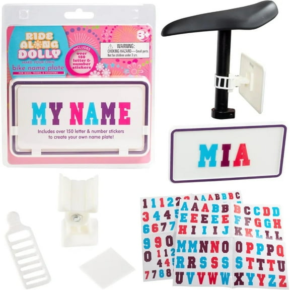 Ride Along Dolly Make Your Own Customizable Letter and Number Stickers Name Plates, Pink, 150 Pieces