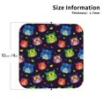 thumbnail image 2 of Honeii Owls And Hearts print Leather Coaster Set of 4, ideal for safeguarding your furniture from drinks spills and effortless cleanup-Square, 2 of 6