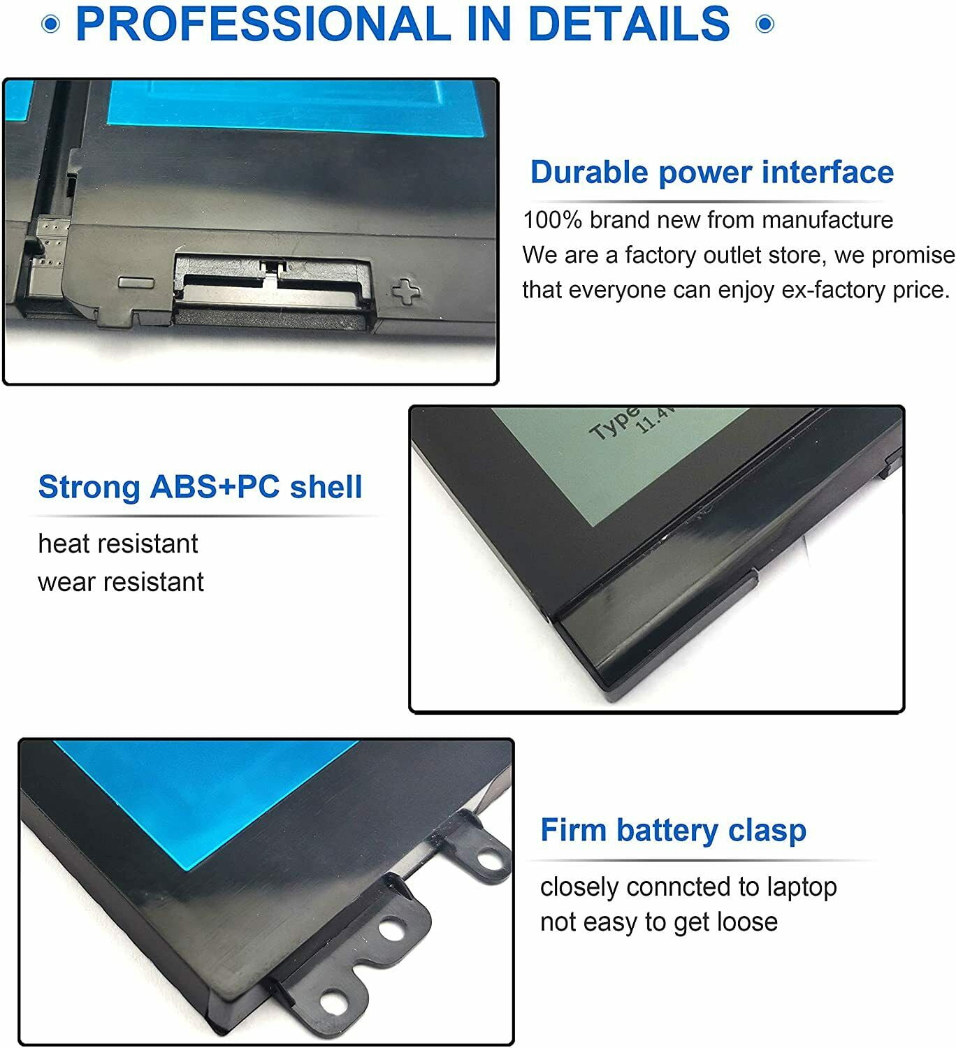 11.4V 47WH Laptop NGGX5 Battery for DELL Latitude E5470