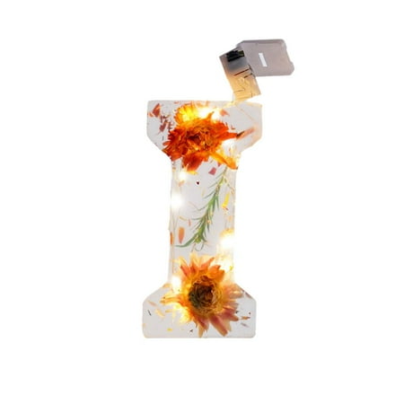

Pressed Flower Resin Letter w/ LED Light Floral Resin Night Light ~ Mother s Day H1I2