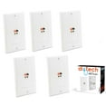 thumbnail image 1 of DIYTECH Premium Speaker Wall Plate - Speaker Wire Wall Plate Spring Loaded, Audio Wall Plate, Home Theater Wall Plate, Speaker Wall Plates for Home Theater Wall Mount Speakers - (5 Pack White), 1 of 4