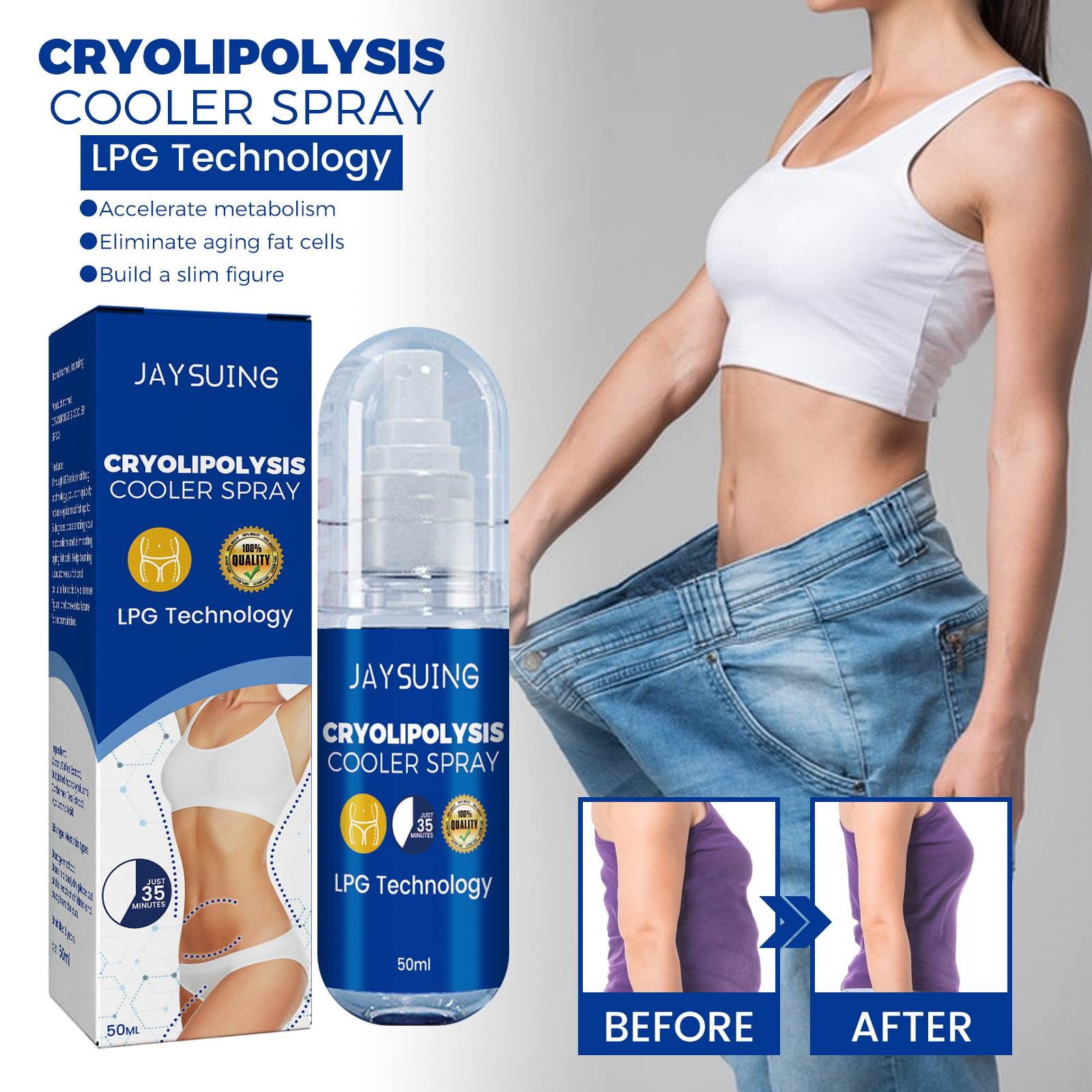 Lingouzi JAYSUING Cryolipolysis Cooler Spray, Japanese LPG Tech