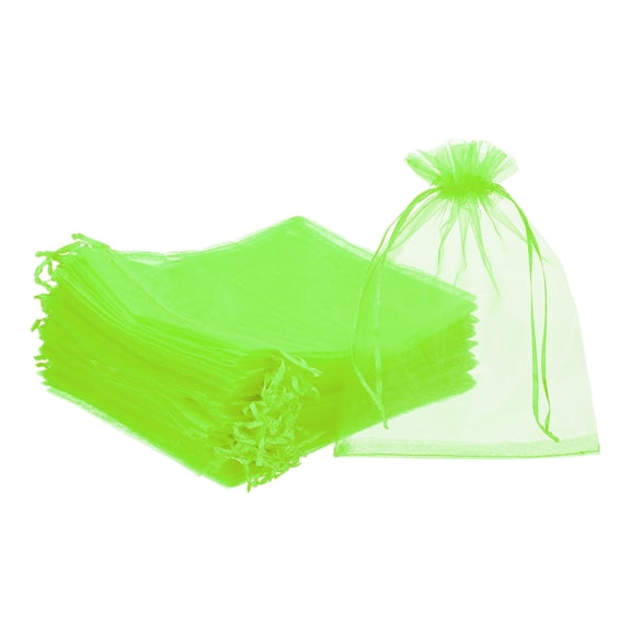 UxcellOrganza Bags, (4 x 6 Inch, Light Green)(50 Pcs), Drawstring Sheer Organza Gift Bags Mini Mesh Jewelry Gift Pouch, Suit For- Wedding/Party/Candy/Christmas/Favors