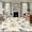 Grey Beige, variant on Navy Blue Gray Stripe Round Rugs 3ft, Modern Farmhouse Horizontal Striped Non Slip Washable Rug Runner, Low Pile Indoor Floor Carpet Mat Bathroom Rugs for Living Room, Bedroom, Kids Room