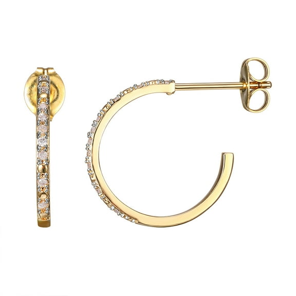 1/10 CTW Diamond and 1K Gold Hoops