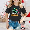 thumbnail image 2 of MUXiin Girls Easter Shirts Size 7/8 Cute Graphic Short Sleeve T Shirt Top Comfortable Easter's Day Tee Shirt Summer Clothes for Girls Easter Gifts for Kids(Black,10-11 Years), 2 of 5