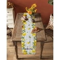 thumbnail image 4 of Table Runner Dresser Scarf 16 x 72 Inch Country Welcome Yellow Lemon Farm White Wood Grain Table Runners Non-Slip Heat Kitchen Dining Table Decor for Indoor Outdoor Home Party Decoration, 4 of 7