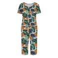 thumbnail image 4 of Womens Tropical Hawaiian Pajamas Set 2026 Lounge Hawaiian Printed Plus Size Short Sleeve and Capri Trousers Sets with Pockets, 4 of 6