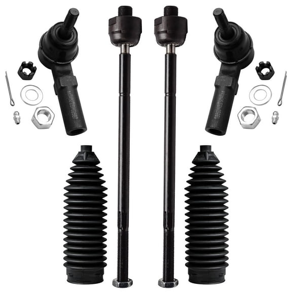 Detroit Axle - Front Tie Rods for Buick LeSabre Lucerne Cadillac DTS Deville, 4 Inner and Outer Tie Rods, 2 Boots, Replacement
