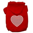 thumbnail image 1 of Chevron Heart Screen Print Dog Pet Hoodies Red Size Xs (8), 1 of 1