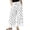 White, variant on Womens Lace Trim Wide Leg Pants Polka Dot Print Cropped Lace-Hem Pants with Pockets (Coffee M)