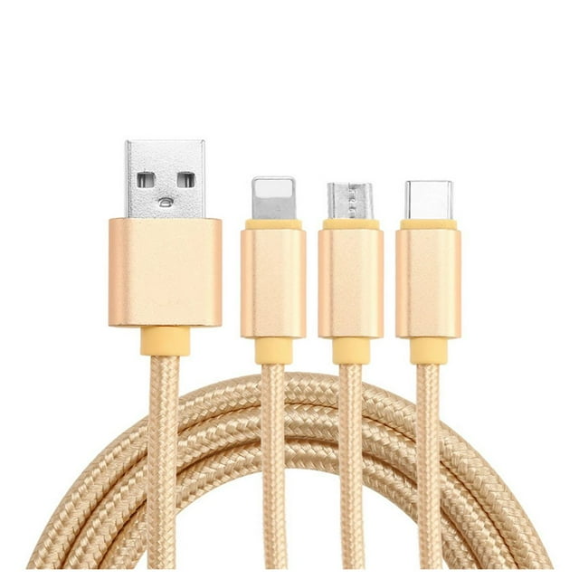 Cable de Carga 3 en 1 Elegate Micro USB Tipo C Lightning WI70