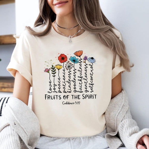 Fruits of the Spirit Shirt: Floral Christian Bible Verse Tee