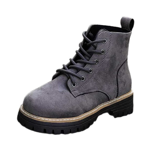 vauyc Fall Booties Ankle Boots for Women Low Heel Fashionable Ankle Boots Suede Round Toe Lace Up Sole Comfortable Short Boots for Stylish Footwear