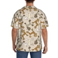 thumbnail image 5 of Xecao offers the Cartoon Poodle Dog for Men's Casual Short-sleeved Shirt, a button-up collared shirt with a pocket, perfect for beach vacations and yacht travel in the Medium size., 5 of 7