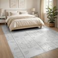 thumbnail image 3 of ODIKA 8'x10' Gray Light Geometric Cross Medallion Washable Area Rug Modern Minimalist Design with Repeating Non-Shedding, Easy Care, for King Size Bedroom Under Bed, Master Suite, 3 of 7