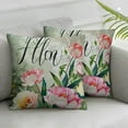 thumbnail image 3 of Hello Spring Pillow Covers  Pink Rose Floral Throw Pillow Covers Summer Flower Shabby Chic Pillow Case for Sofa Bedroom Patio Garden,, 3 of 7