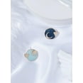 thumbnail image 3 of 1 Pair Enamel Moon Star Asymmetrical Earrings Alloy Stud Earrings with 925 Pins Party Prom Everyday Illusion Jewelry for Women Birthday Party Festival Elegant Jewelry Gifts 15-17mm Teal, 3 of 3