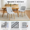 thumbnail image 4 of TacleeKii Modern Upholstered Dining Chairs Set of 2, Curved Back, Wood Legs, 300 lb Weight Capacity, Gray, 4 of 7